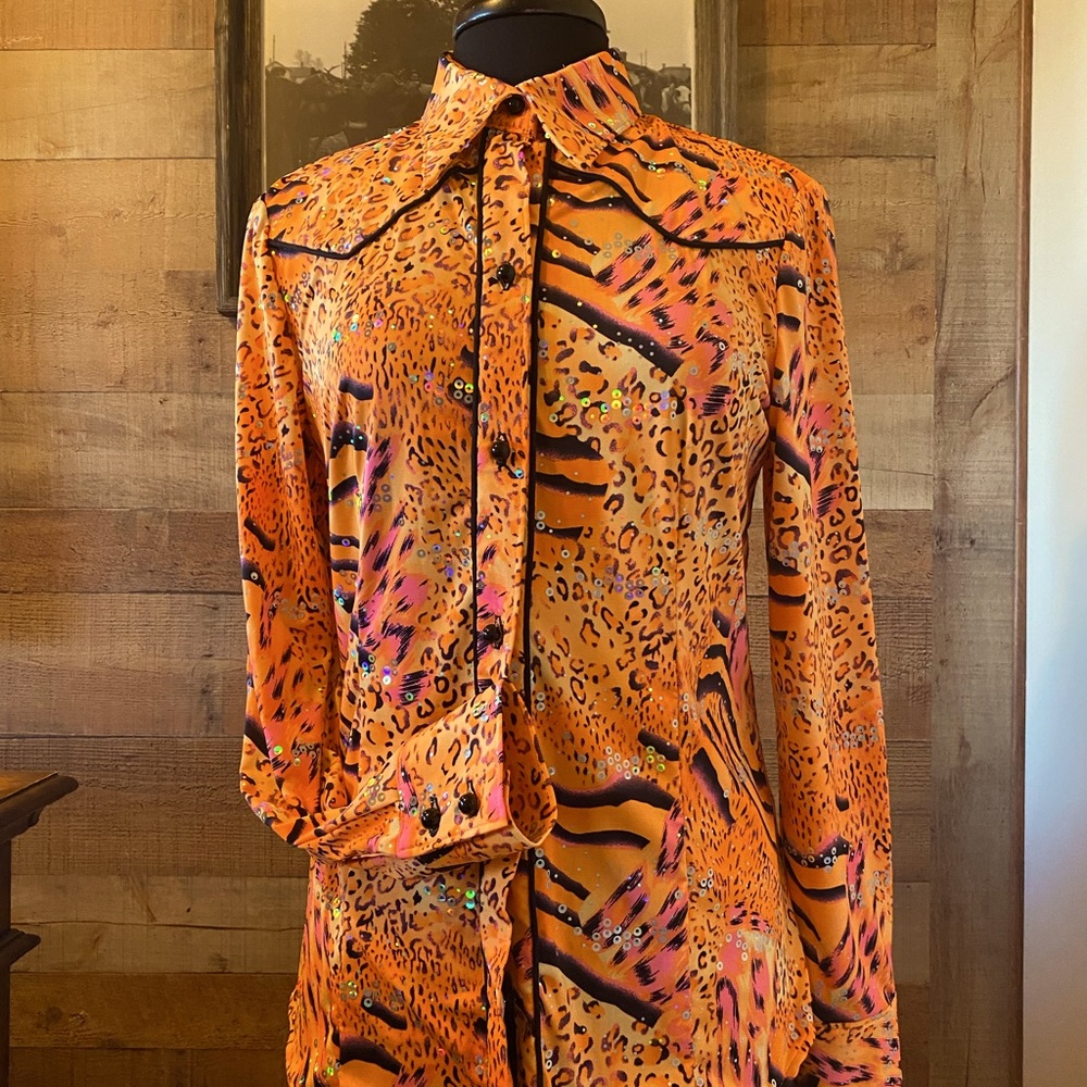 Vibrant Orange Glam Blouse